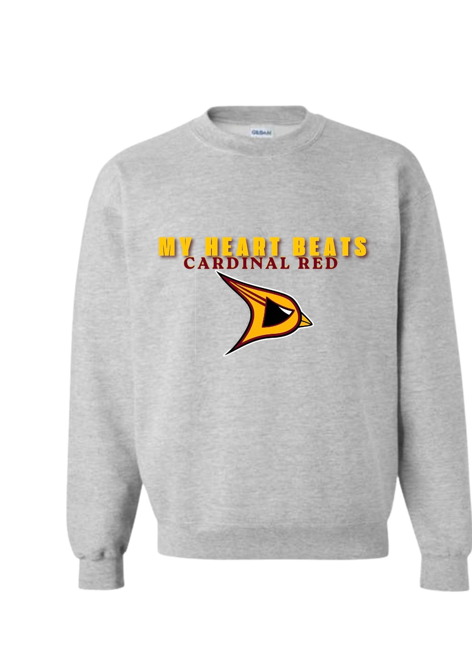 My heart beats Cardinal Red Crewneck