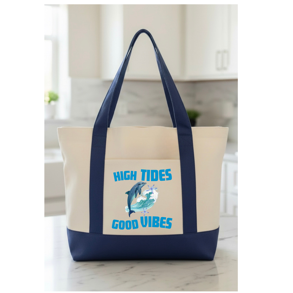 Dolphin Canvas Tote Bag