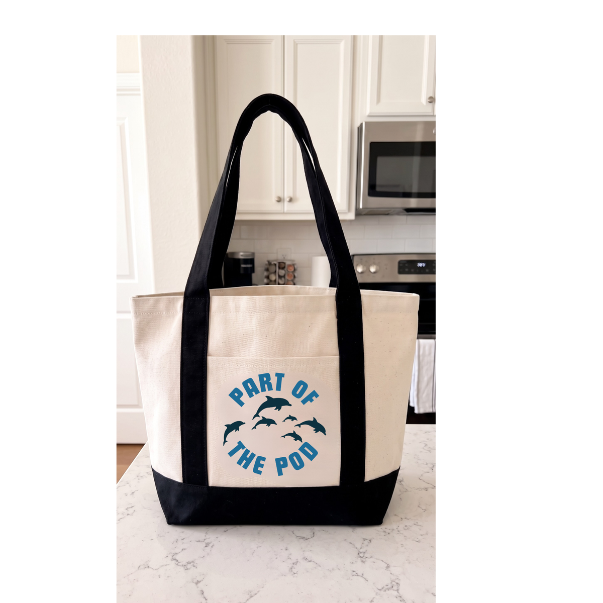 Dolphin Canvas Tote Bag